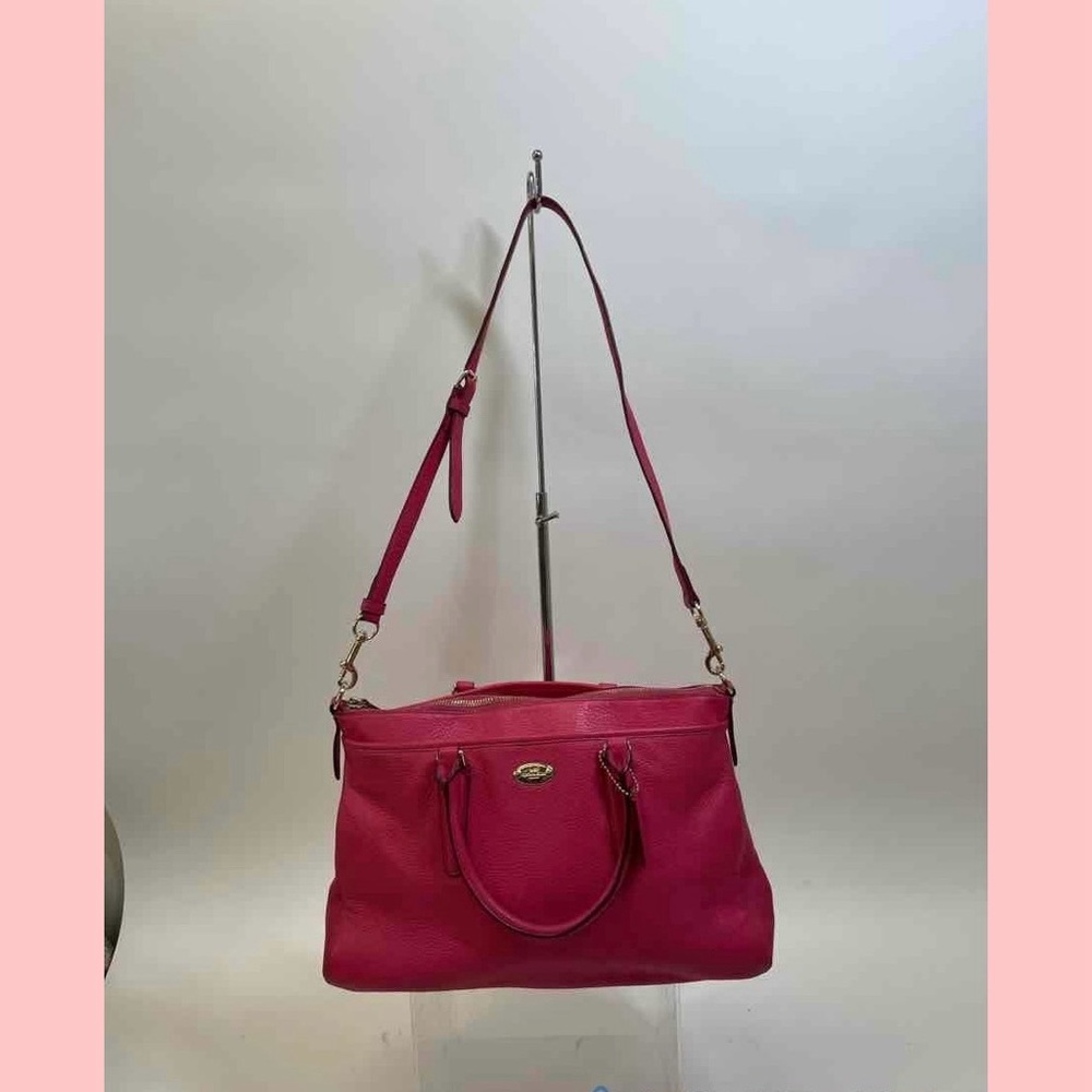 Coach Hot Pink Leather Two Handled Tote With Additional Crossbody Strap